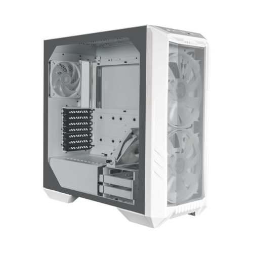 Gabinete Gamer Cooler Master HAF 500 – Media Torre – ATX/Micro ATX/ITX – 2x Ventiladores – Panel Lateral – Blanco – H500-WGNN-S00