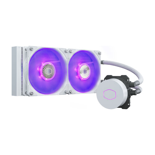 Disipador Cooler Master MasterLiquid ML240L V2 RGB White Edition – 4-Pines – 650 a 1800 RPM – RGB – Blanco – MLW-D24M-A18PC-RW