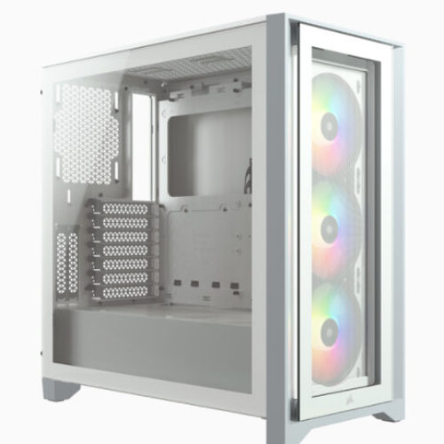 Gabinete Gamer Corsair iCUE 4000X RGB – Media Torre – ATX – Panel Lateral – Blanco – CC-9011205-WW