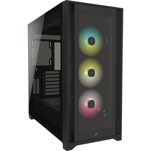 Gabinete Gamer Corsair iCUE 5000X RGB – Media Torre – ATX/E-ATX/mini-ITX – 3 Ventiladores – Panel Lateral – CC-9011212-WW