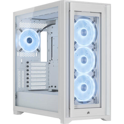 Gabinete Gamer Corsair iCUE 5000X RGB QL Edition – Media Torre – ATX – Panel Lateral – Blanco – CC-9011233-WW