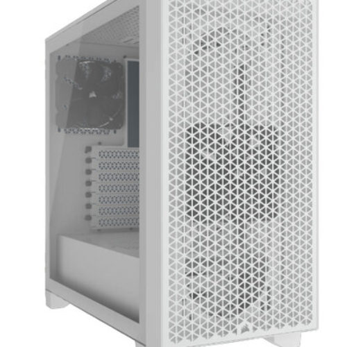 Gabinete Gamer Corsair 3000D AIRFLOW – Media Torre – ATX – 2 Ventiladores – Panel Lateral – Blanco – CC-9011252-WW