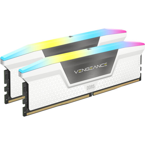 Memoria RAM Corsair VENGEANCE RGB – DDR5 – 64GB (2x 32GB) – 5200MHz – DIMM – para PC – Blanco – CMH64GX5M2B5200C40W