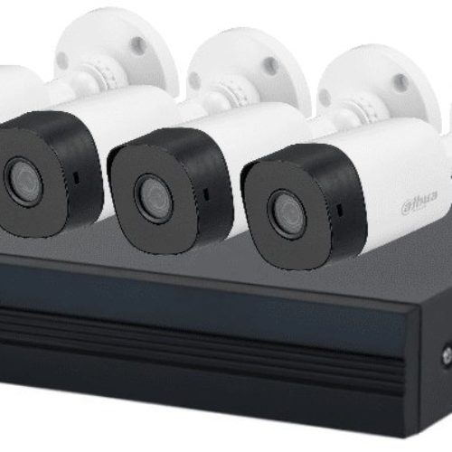 Kit de Vigilancia Dahua DHT0250010 – 4 Canales – 4 Cámaras CCTV – 4 Rollos Siamés – Fuente de Poder – DHT0250010
