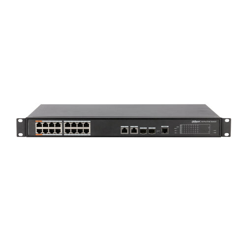 Switch Dahua PFS4218-16ET-240 – 16 Puertos – Fast Ethernet – PoE – 2 Uplink – 2 SPF – Gestionado – DH-PFS4218-16ET-240