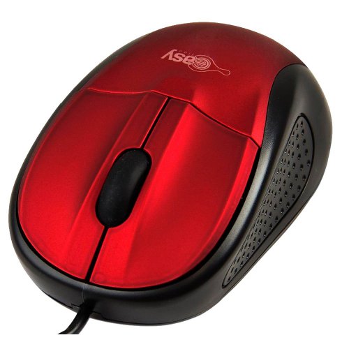 Mouse Óptico Easy Line EL-993315 – Alámbrico – USB – Rojo – EL-993315