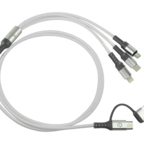 Cable de Carga Easy Line EL-994329 – Micro-USB/Lightning/USB C – 3A – 1.2Mts – Plata – EL-994329