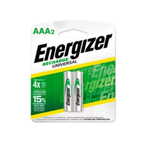 Pilas Energizer PIENERECAAA2 – AAA – Níquel-Hidruro metálico – Recargables – 2 Piezas – PIENERECAAA2