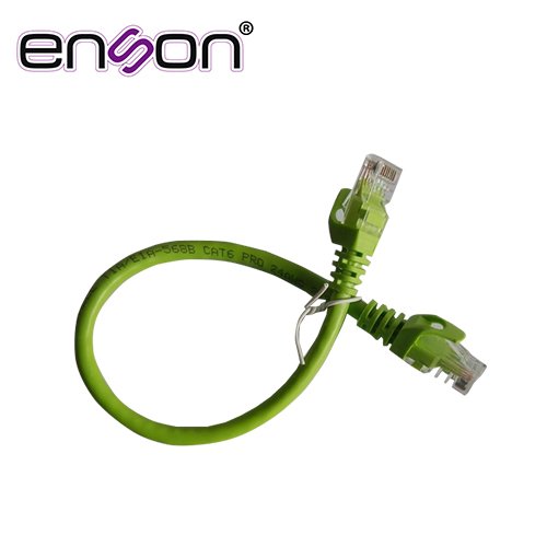 Cable de Red Enson – Cat6 – RJ-45 – 30cm – Verde – P6003E