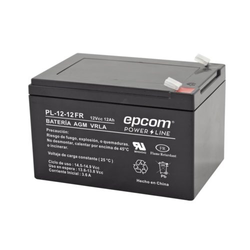 Batería de Respaldo Epcom PL-12-12-FR – 12v – 12 Ah – Tecnología AGM-VRLA – PL-12-12-FR