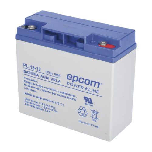 Batería Epcom PL-18-12 – AGM – VRLA – 12VCD – 18 Ah – Terminal de Tornillo Hex – PL-18-12