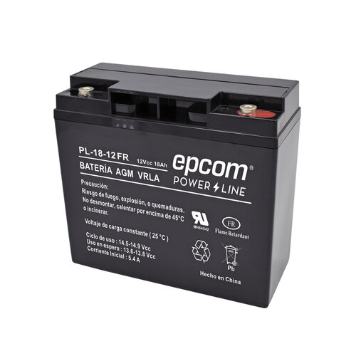 Batería Epcom PL-18-12-FR – 12 Vcd – 18 Ah – Tecnología AGM / VRLA – PL-18-12-FR