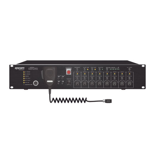 Controlador de Evacuación por Voz Epcom SF-6200MA – 8 Zonas – Capacidad a 19 Controladores – 4 Entradas – 500W – SF-6200MA