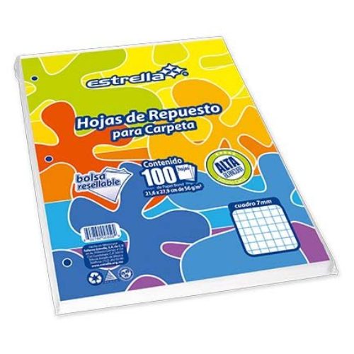 Hoja Repuesto Estrella 559 – Carta – C7 – 100 Hojas – 20 Paquetes – 559