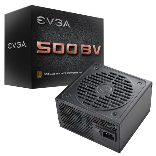 Fuente de Poder EVGA 500 BV – 500W – ATX – 24 pin – 2 SATA – 80 PLUS Bronze – 100-BV-0500-K1