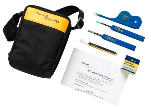 Kit de Limpieza para Fibra Óptica Fluke Networks NFC-KIT-CASE-E - Limpiador 1.25 y 2.5 mm - Lápiz Disolvente - Cubo de Limpieza - Estuche Blando - NFC-KIT-CASE-E