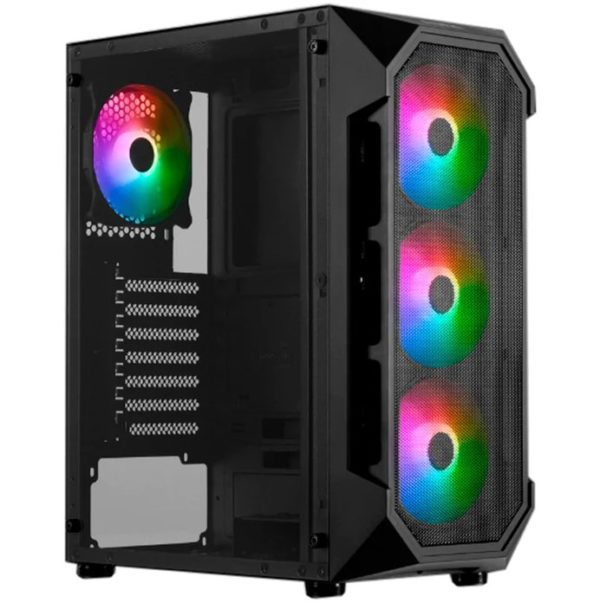 Gabinete Gamer Gamdias AURA GC1 - Media Torre - ATX/Micro-ATX/Mini-ITX - 4 Ventiladores - Panel Lateral  - AURA GC1