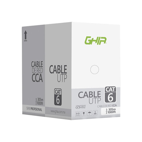 Bobina GHIA – Cat6 – 305M – 23 AWG – Blanco – GCB-052