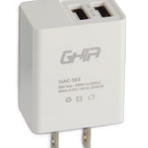 Cargador GHIA GAC-153 – 2x USB 2.1 – Blanco – GAC-153