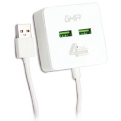 Hub USB 2.0 GHIA GAC-168 – 4 Puertos – Transferencia de Datos – Cable 0.50 Cm – GAC-168