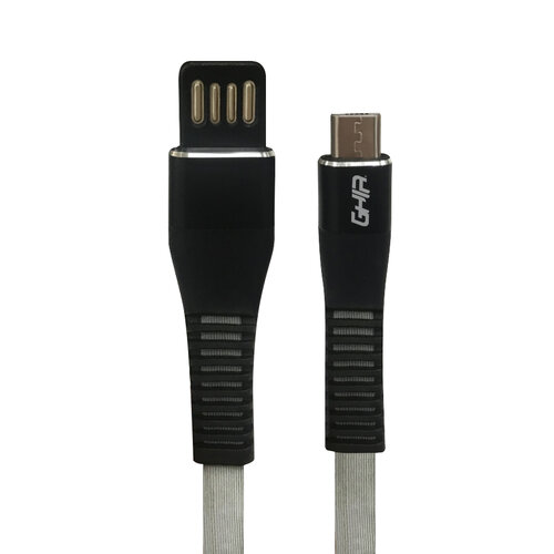 Cable Micro USB GHIA GAC-200NG – 1m – Gris/Negro – GAC-200NG