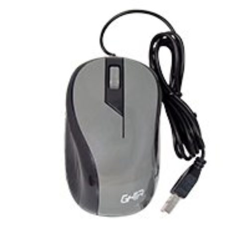 Mouse GHIA GMA50G – Alámbrico – USB – Negro con Gris – GMA50G