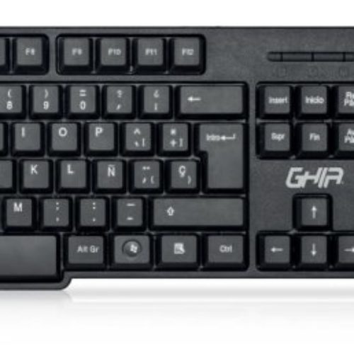 Kit de Teclado y Mouse GHIA GTA100 – Alámbrico – USB – Multimedia – Español – Negro – GTA100