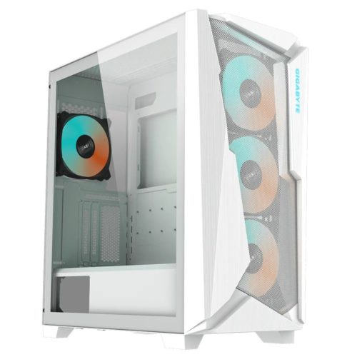Gabinete Gamer Gigabyte C301 GLASS WHITE – Media Torre – ATX/Micro ATX/Mini ITX/E-ATX – Panel Lateral – Blanco – GB-C301GW