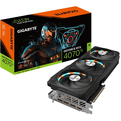 Tarjeta de Video Gigabyte GeForce RTX­­ 4070 Ti GAMING OC 12G – 12GB – 192-bit – PCI-E-4.0 – GDDR6X – HDMI – DisplayPort – GV-N407TGAMING OC-12GD