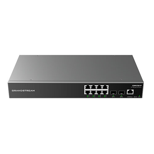 Switch Grandstream Networks GWN7801P – 8 Puertos – Gigabit – PoE+ – 2 SFP – Gestionado – GWN7801P