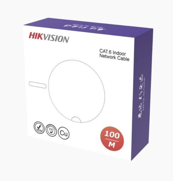 Bobina Hikvision DS-1LN6USC0-100 - Cat6 - 100M - 23AWG - Blanco - DS-1LN6USC0-100