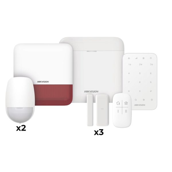 Kit de Seguridad HIKVISION AX PRO RO - HUB - Sensor PIR - Contacto Magnético Mini - Control Remoto - Sirena Estrobo - Teclado Inalámbrico - DS-PWA48-FULL-K(R)