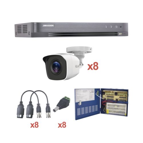 Kit de Vigilancia HIKVISION – DVR 8 Canales – 8 Cámaras Bala – 2MP – 2.8mm – KH1080P8BW