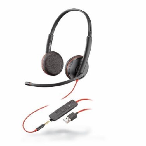 Diadema HP Blackwire 3225 – Alámbrico – USB-A – Micrófono – Negro – 80S11AA