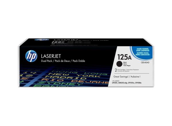 Pack de 2 Cartuchos de Tóner HP 125A - Negro - LaserJet - Original (CB540AD) - CB540AD