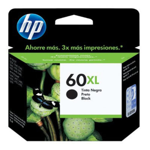 Cartucho de Tinta HP 60XL – Negro – Original – (CC641WL) – CC641WL