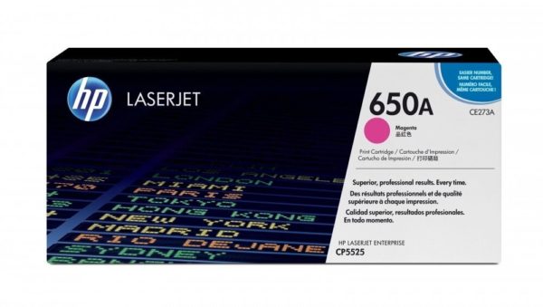 Cartucho de Tóner HP 650A - Magenta - LaserJet - Original (CE273A) - CE273A