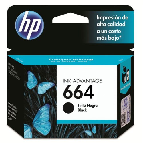 Cartucho de Tinta HP 664 – Negra – Original – (F6V29AL) – F6V29AL