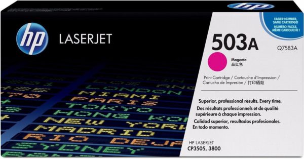 Cartucho de Tóner HP 503A - Magenta - LaserJet - Original (Q7583A) - Q7583A