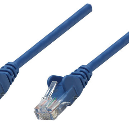 Cable de Red Intellinet – Cat6a – RJ-45 – 30cm – Azul – 315982