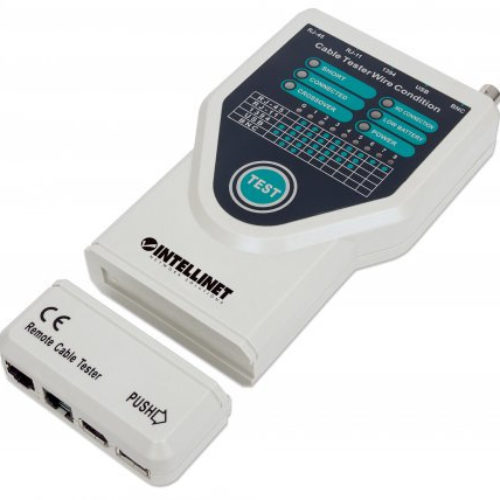 Probador de Cables Intellinet – RJ-11 – RJ-45 – USB – BNC – Firewire – 780094