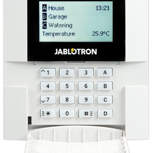 Teclado Jablotron JA-110E – Bus – LCD – Teclas de Control – Lector RFID – 4 Botones de Función – JA-110E