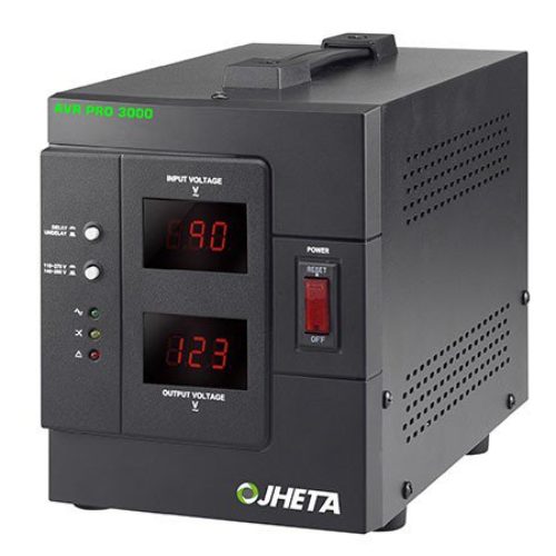 Regulador de Voltaje JHETA AVR PRO 3000 – 4 Contactos – 40Db – Pantalla LCD – 822302-00