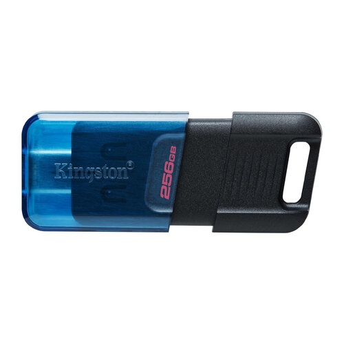 Memoria USB Kingston DataTraveler 80 – 256GB – USB 3.2 – Negro con Azul – DT80M/256GB