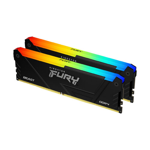 Memoria RAM Kingston FURY Beast RGB – DDR4 – 32GB (2x16GB) – 2666MHz – UDIMM – para PC – KF426C16BB12AK2/32