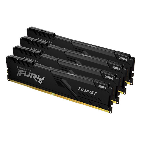 Memoria RAM Kingston FURY Beast – DDR4 – 32GB (4x8GB) – 3200MHz – DIMM – para PC – KF432C16BBK4/32
