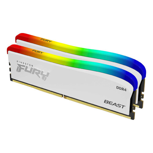 Memoria RAM Kingston FURY Beast RGB Special Edition – DDR4 – 16GB (2x 8GB) – 3600MHz – UDIMM – para PC – Blanco – KF436C17BWAK2/16
