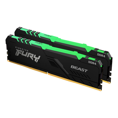 Memoria RAM Kingston FURY Beast RGB – DDR4 – 16GB (2x8GB)- 3733MHz – DIMM – Para PC – KF437C19BBAK2/16