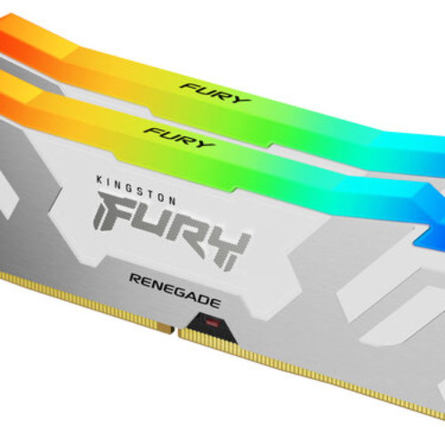Memoria RAM Kingston FURY Renegade RGB – DDR5 – 32GB (2x16GB) – 7600MHz – DIMM – Para PC – Blanco – KF576C38RWAK2-32