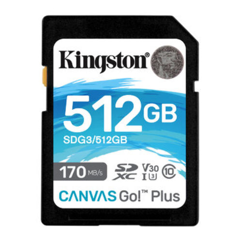 Memoria SDXC Kingston Technology Canvas Go! Plus – 512GB – Clase 10 – UHS-II – SDG3/512GB